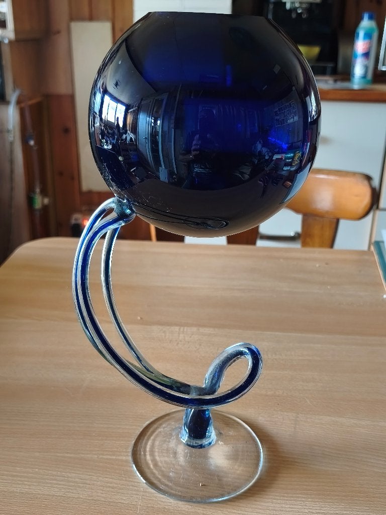 JOZEFINA KROSNO kobaltblauwe vintage Medusa vaas — 1980, Ophalen