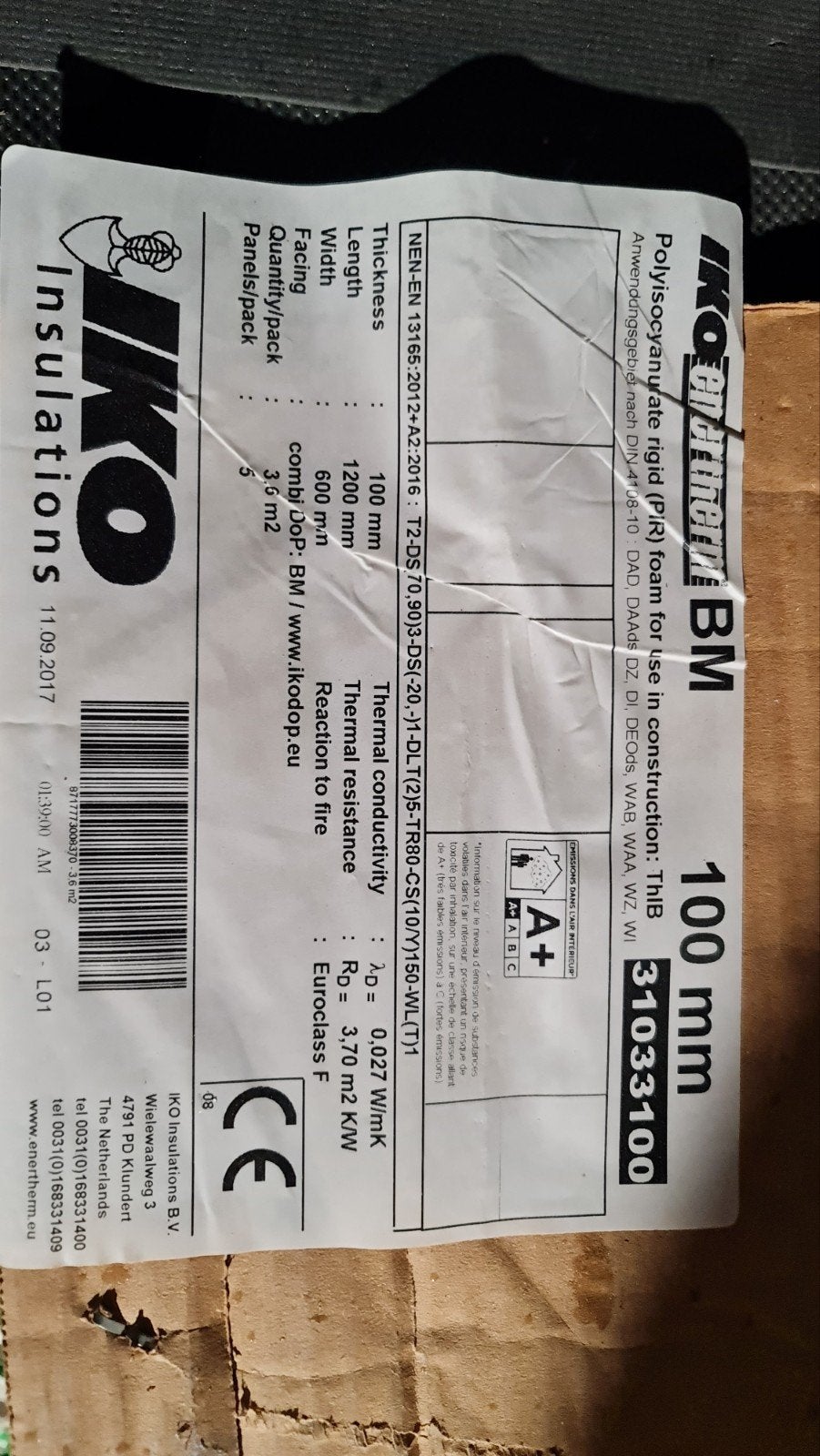 Iko isolatie 1pak en 1 stuk 10cm, Doe-het-zelf en Bouw, Ophalen of Verzenden