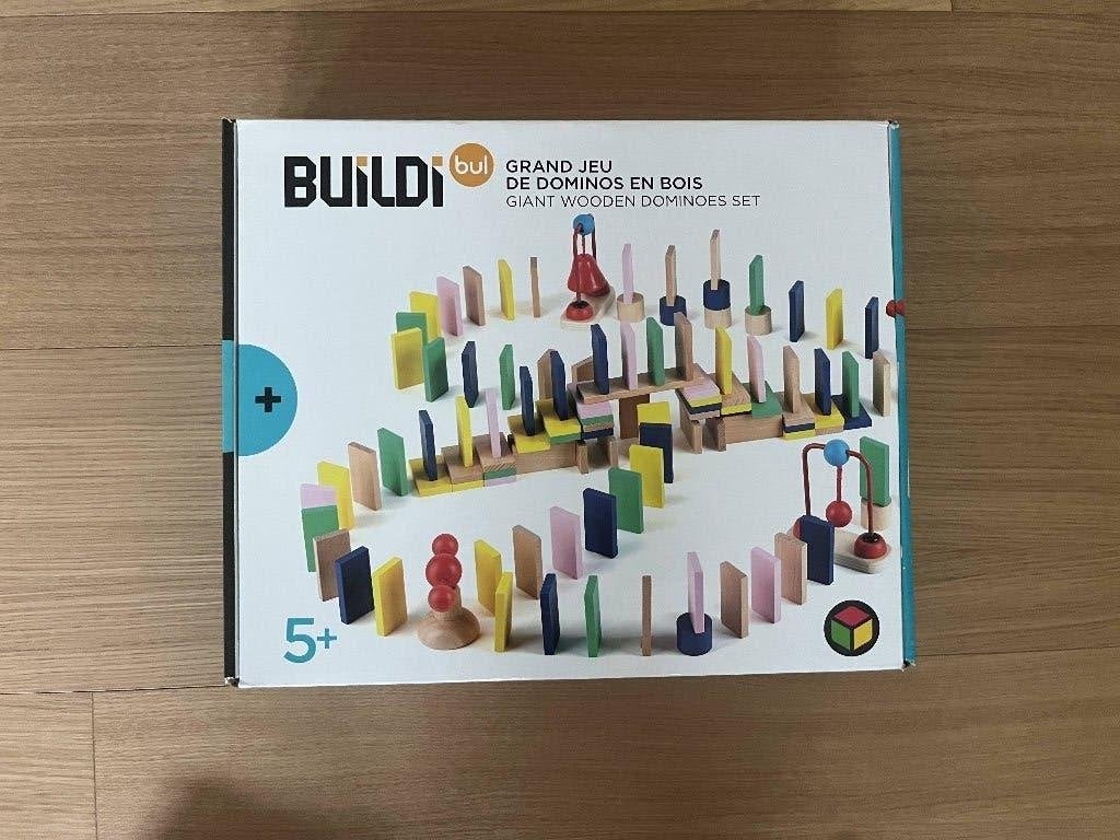 Grand jeu de dominos en bois Oxybul Buildibul, Ophalen of Verzenden, Gebruikt