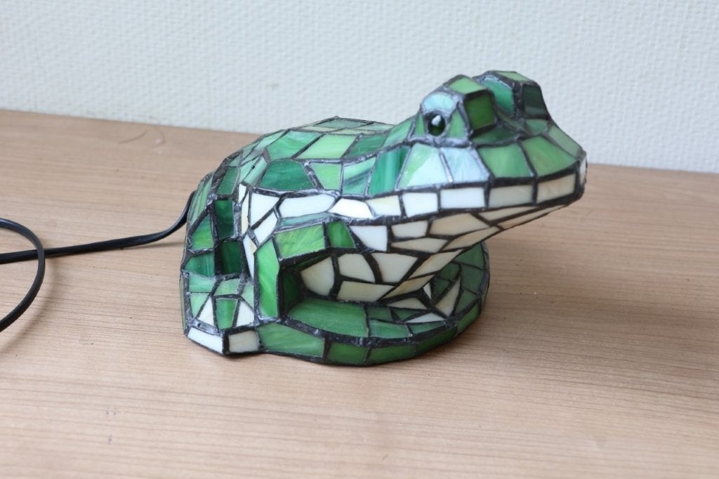 Tiffany-stijl tafellamp, Gebruikt, Groen, Tiffany Style, Ophalen of Verzenden