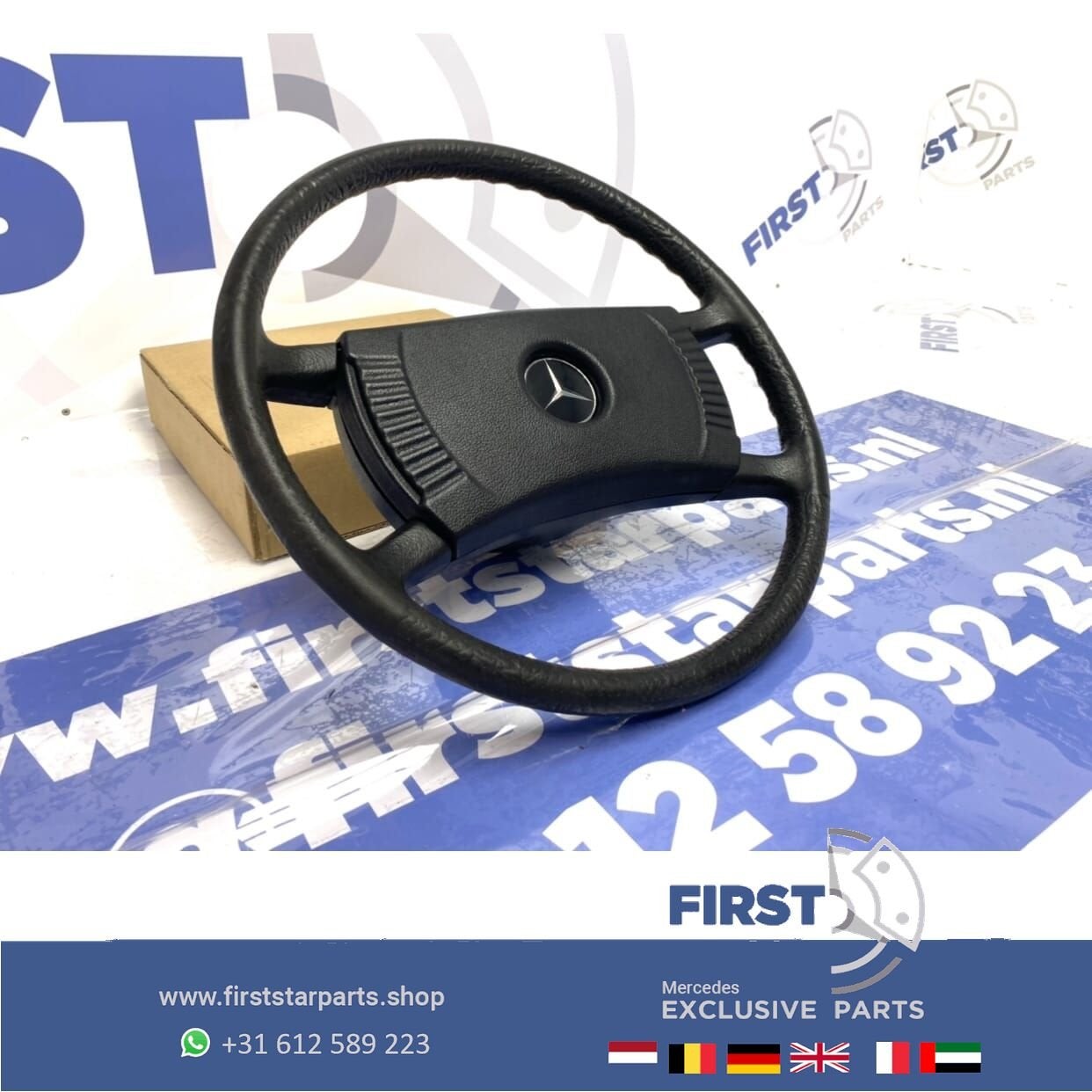OLDTIMER STUUR Mercedes STUURWIEL TYPE 2 W114 W115 ZWART ori, Gebruikt, -, Ophalen of Verzenden, -