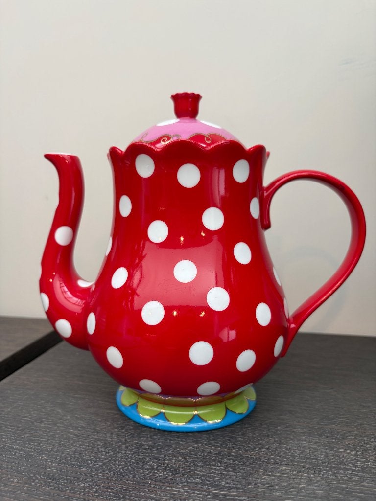Theepot Oilily, Rouge, Comme neuf, Enlèvement, Autres matériaux