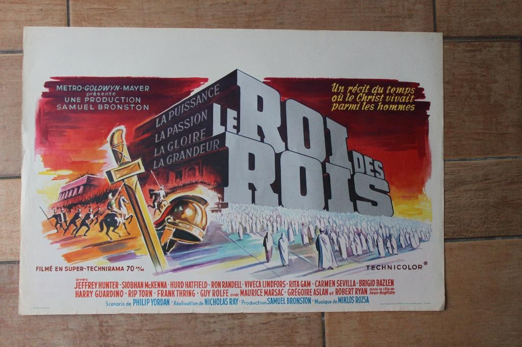 filmaffiche King Of Kings 1961 filmposter, Rechthoekig Liggend, Ophalen of Verzenden, Zo goed als nieuw, A1 t/m A3