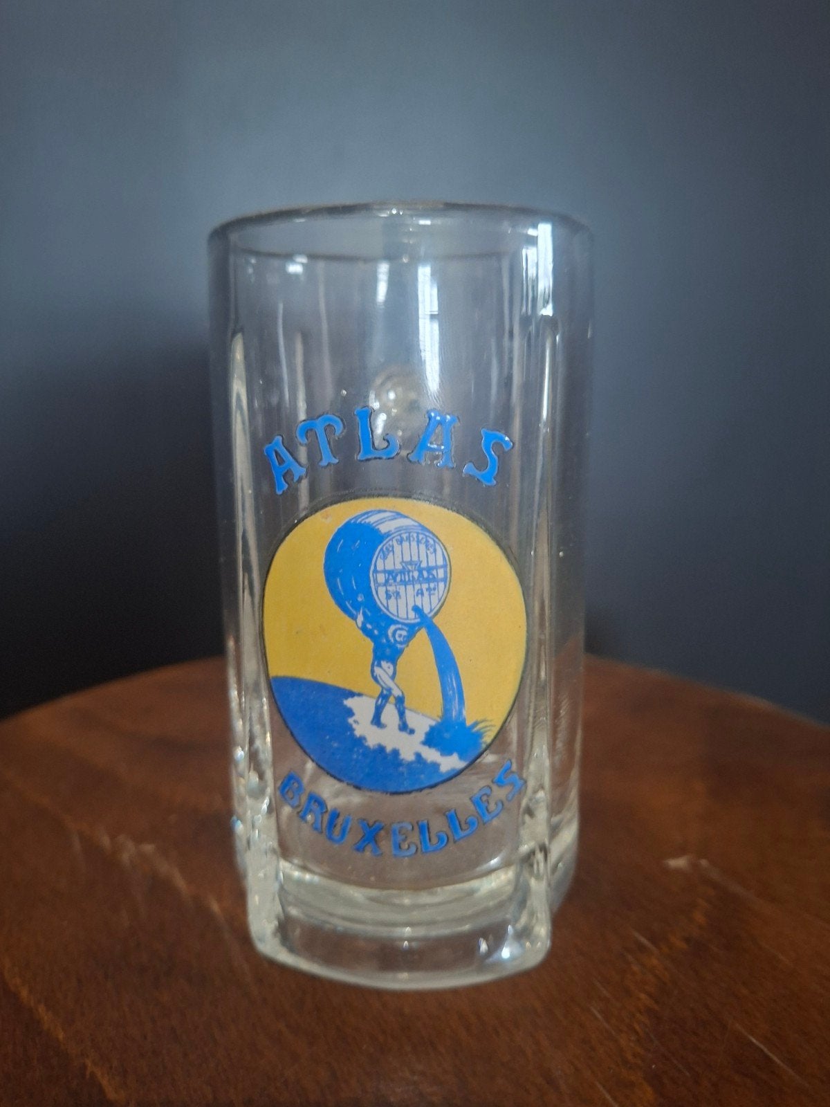 Ancien verre émaillé Atlas Bruxelles., Enlèvement