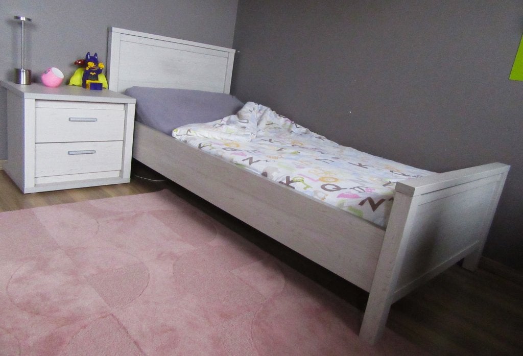 Neyt Slaapkamer éénpersoonsbed met nachtkastje en toebehoren, Ophalen, Moder, Strak, 100 cm, Eenpersoons