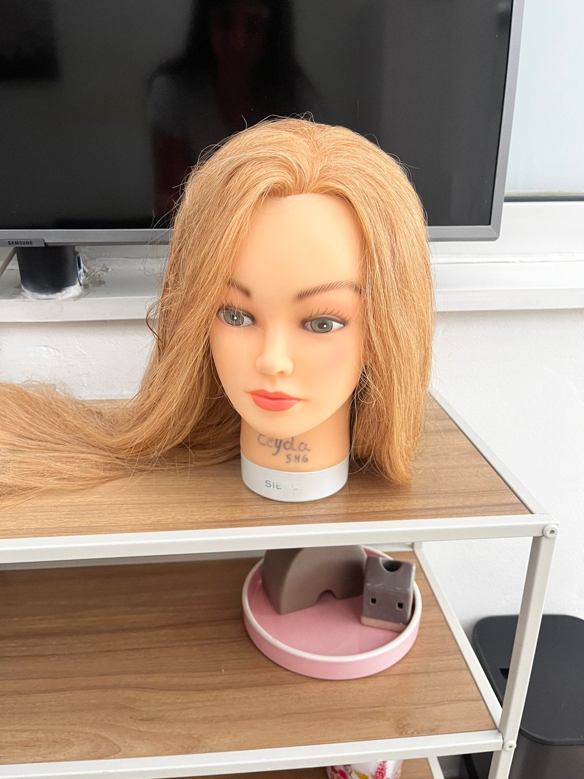 Oefenhoofd langhaar, Handtassen en Accessoires, Uiterlijk | Haarverzorging, Ophalen, Gebruikt