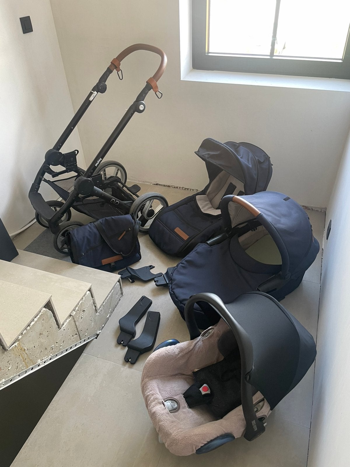 Kinderwagen 3 in 1 mutsy, perfecte staat., Tige de poussée réglable, Comme neuf, Enlèvement, Poussette