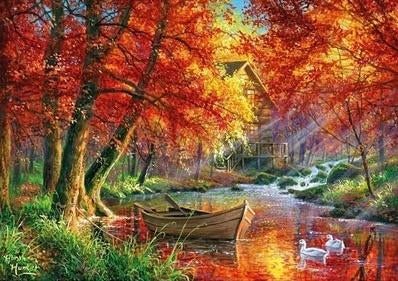 Puzzel „Eternal Autumn” van 2000 stukjes (96 x 68 cm), Hobby en Vrije tijd, Ophalen of Verzenden, Meer dan 1500 stukjes, Zo goed als nieuw