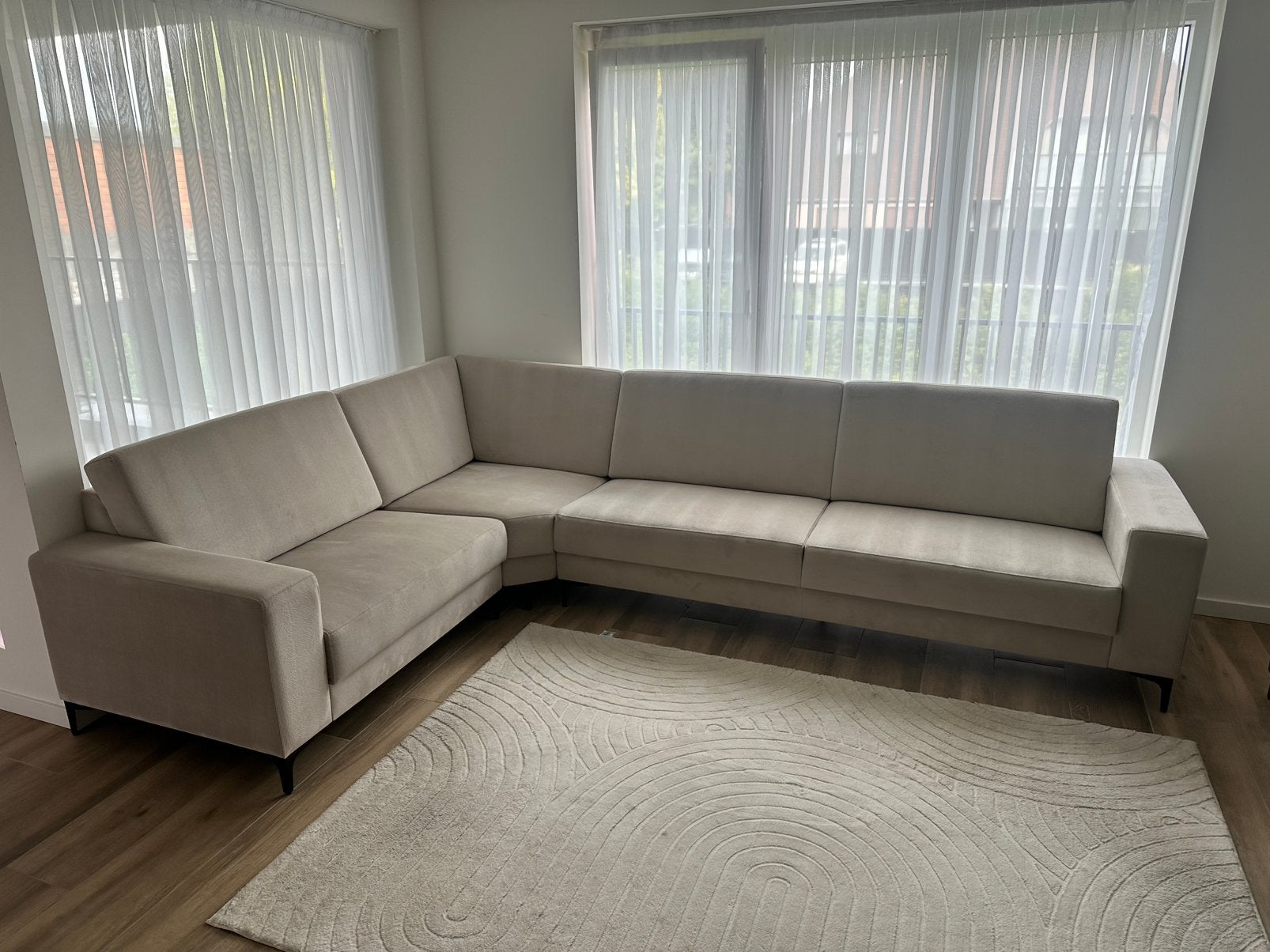 Moderne design hoekzetel op maat (325x225) Vuilafstotend, Ophalen, Minder dan 75 cm, Hoekbank, 300 cm of meer