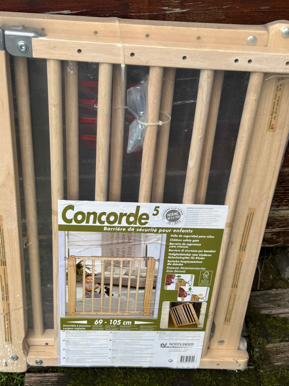 Barrière de sécurité enfant en bois Concorde 5 – Neuve, Neuf, Barrière de sécurité, 100 à 115 cm, Enlèvement