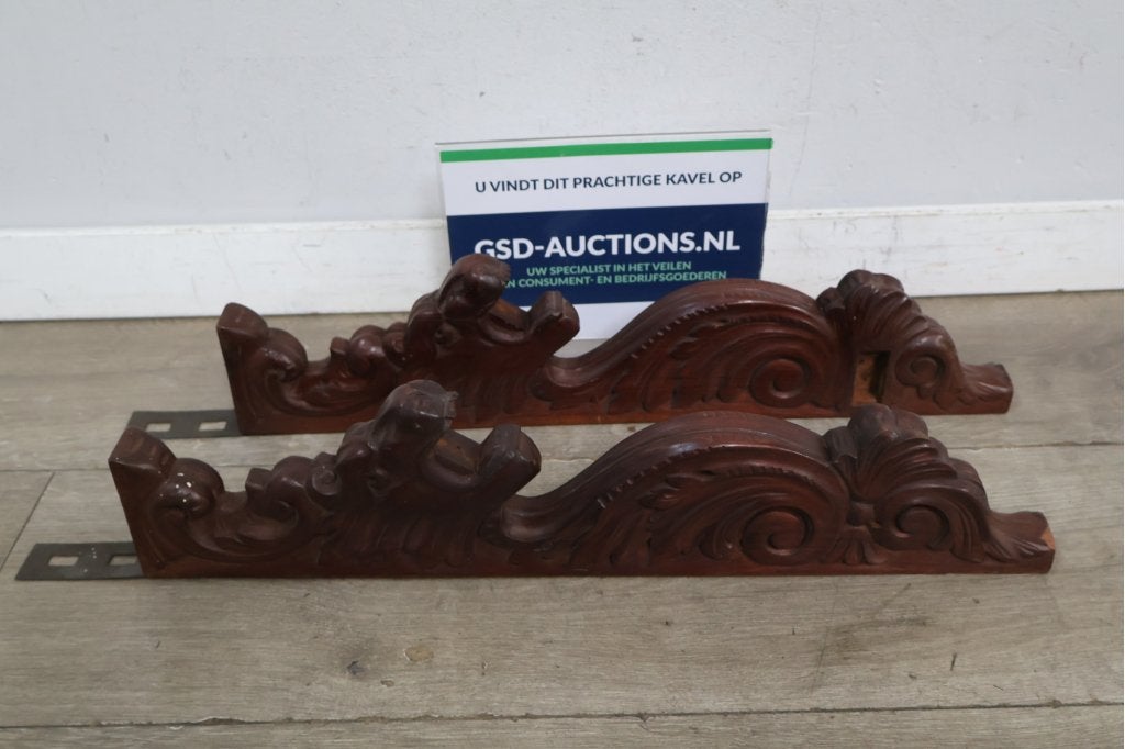 Antieke Handgesneden Draken Wandornamenten