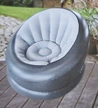Nieuwe opblaasbare fauteuil „Crane Beach”, Huis en Inrichting, Ophalen, Nieuw, Grijs, Zitzakstoel