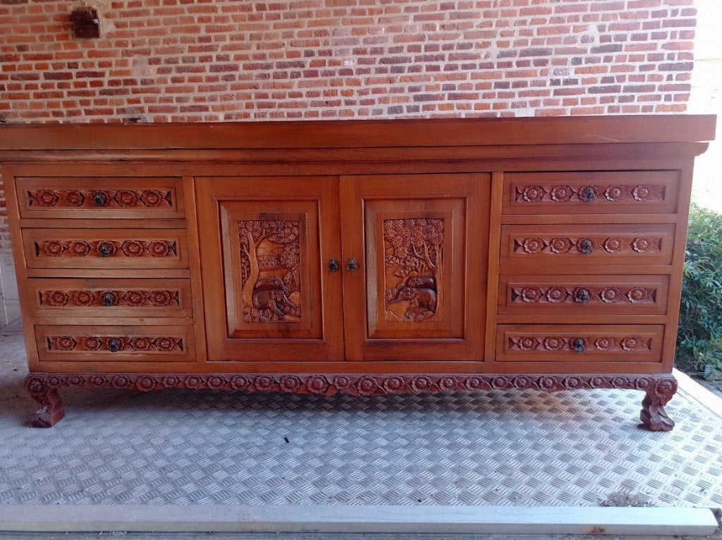 Thaise kast, Gebruikt, Met deur(en), Glas, 150 tot 200 cm