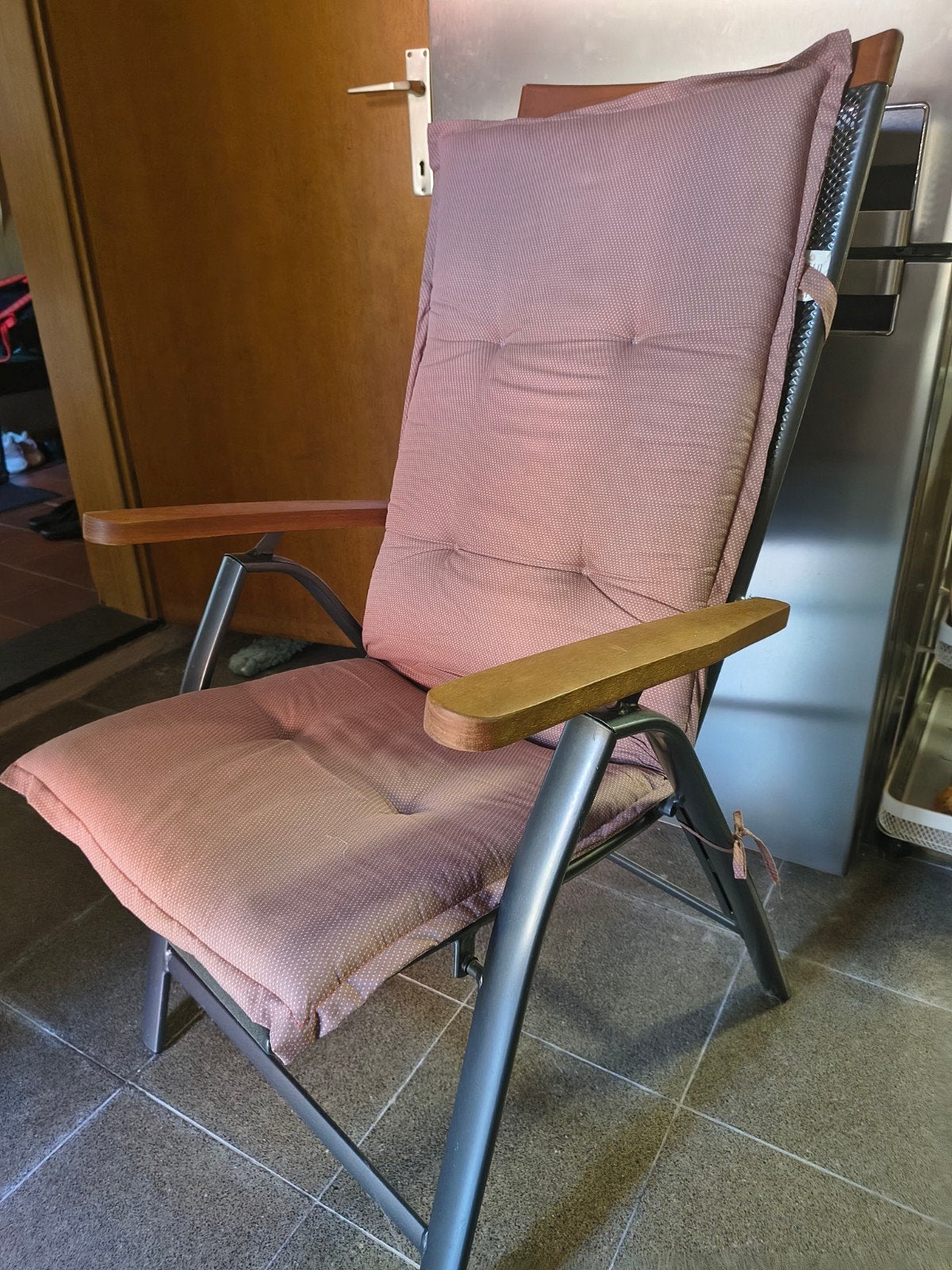 6 mooie en comfortabele tuinstoelen met kussen, Tuin en Terras, Ophalen, Zo goed als nieuw, Inklapbaar