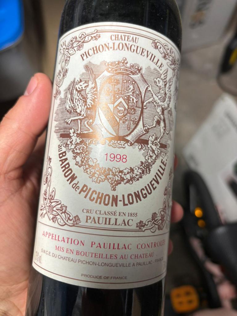 2 bouteuilles de Chateau de Pichon Longueville Baron 1998, Enlèvement