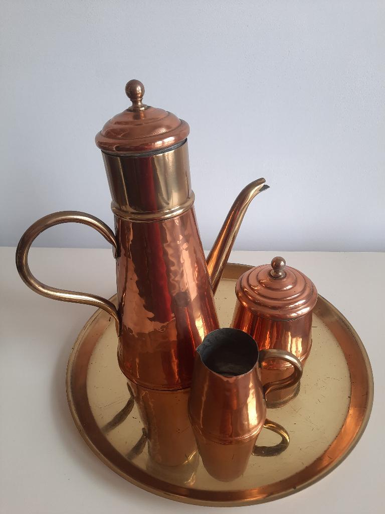 Vintage koperen koffieset, Ophalen