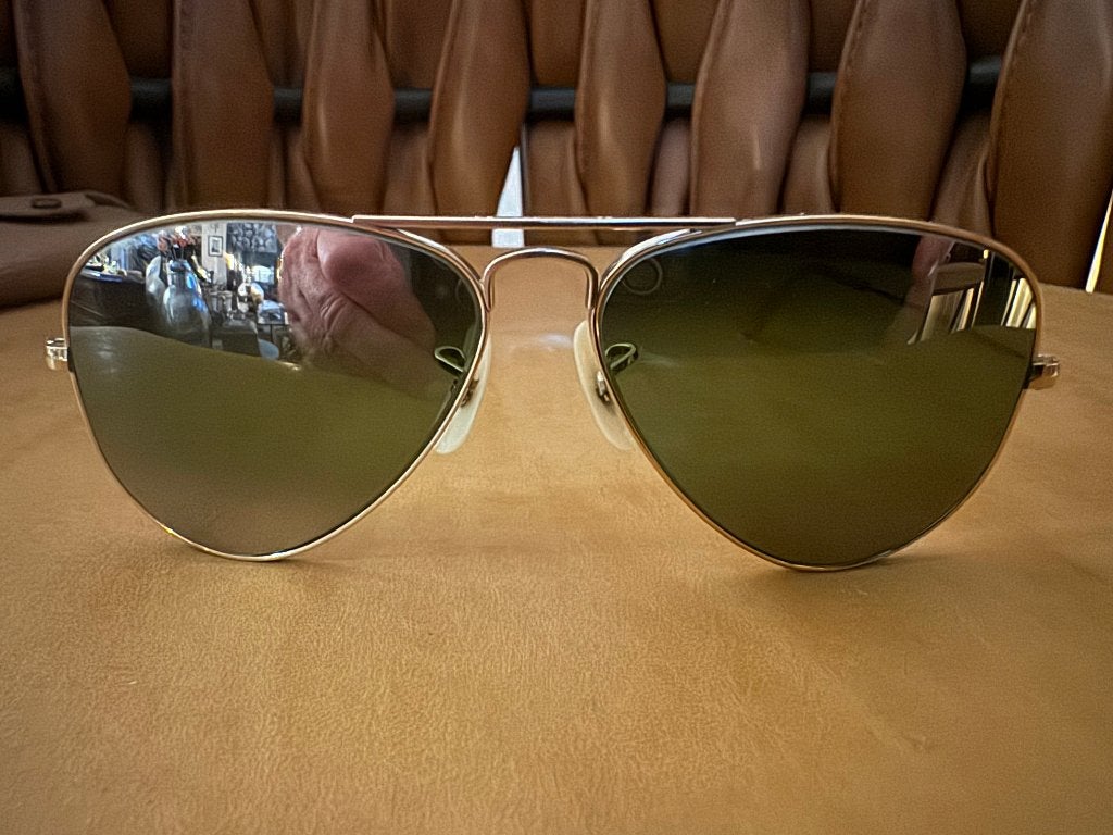 Vintage jaren 50 zeldzame Ray-Ban Aviator 52 Double Gradient, Enlèvement ou Envoi, Autres couleurs, Utilisé, Ray-Ban