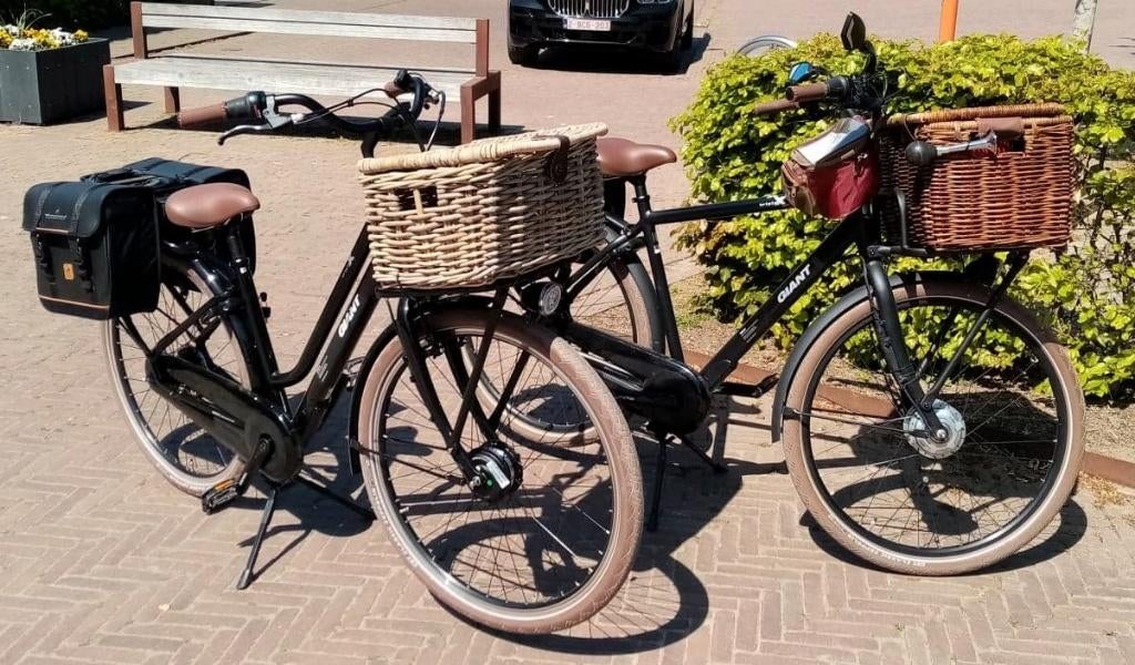 2 𝙚𝙡𝙚𝙠𝙩𝙧𝙞𝙨𝙘𝙝𝙚 𝙛𝙞𝙚𝙩𝙨𝙚𝙣 en -𝙙𝙧𝙖𝙜𝙚𝙧, Fietsen en Brommers, Ophalen, Gebruikt, Giant