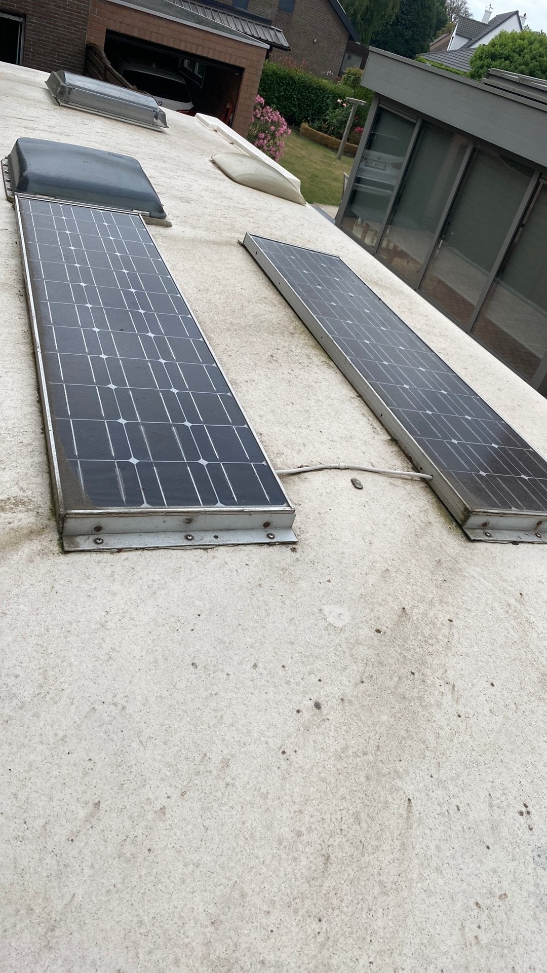 Camper Zonnepanelen met omvormer., Doe-het-zelf en Bouw, Ophalen, Gebruikt