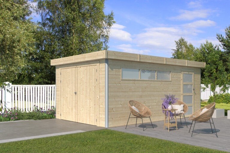 NIEUW Houten garage: 5121ISO- geïsoleerd dak., Verzenden, Nieuw