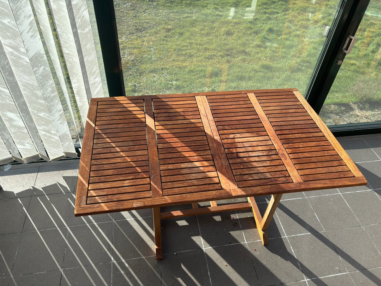 Tuintafel teak uitschuifbaar, Tuin en Terras, Ophalen, Zo goed als nieuw