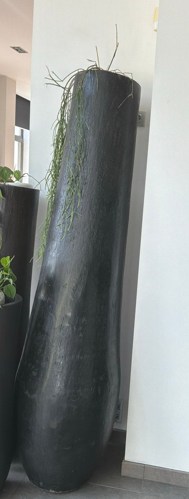 Grote houten palmvaas 2m hoog, Huis en Inrichting, Woonaccessoires | Vazen, Ophalen, Gebruikt, Zwart, Hout