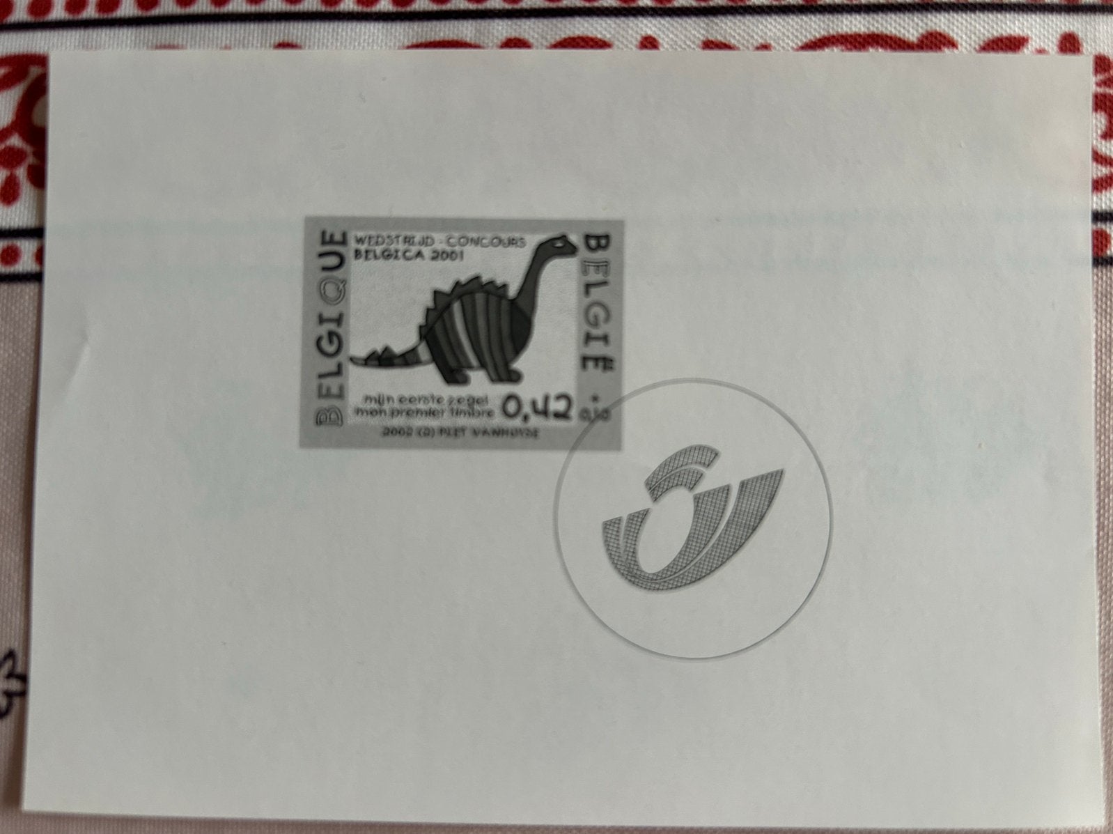 BELGIQUE: feullet noir et blanc «  dessin d’enfant), Timbres & Monnaies, Autre, Sans gomme, Non oblitéré, Envoi