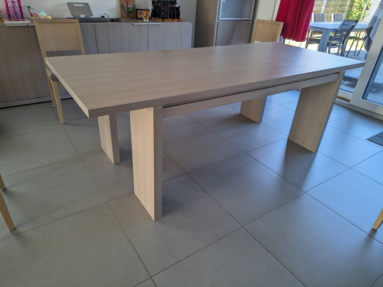 Tafel met 6 stoelen, Huis en Inrichting, Ophalen, Gebruikt, 200 cm of meer, 50 tot 100 cm