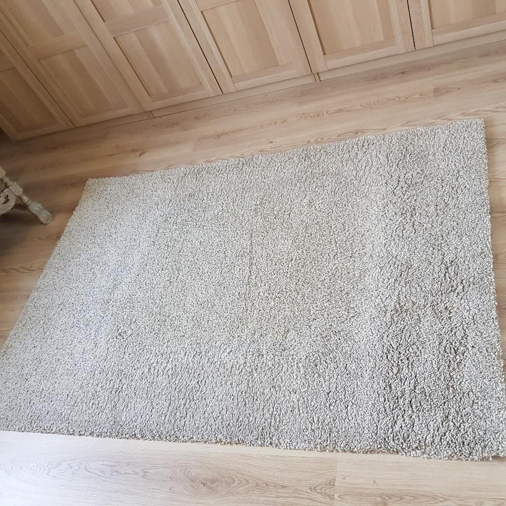 hoogpolig tapijt, 100 tot 150 cm, Ophalen of Verzenden, Zo goed als nieuw, Crème