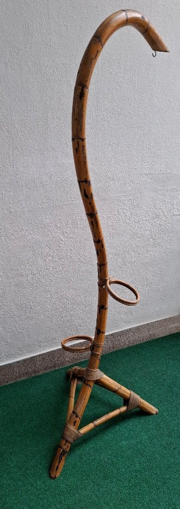 Vintage bamboe slang plantenstandaard, Ophalen