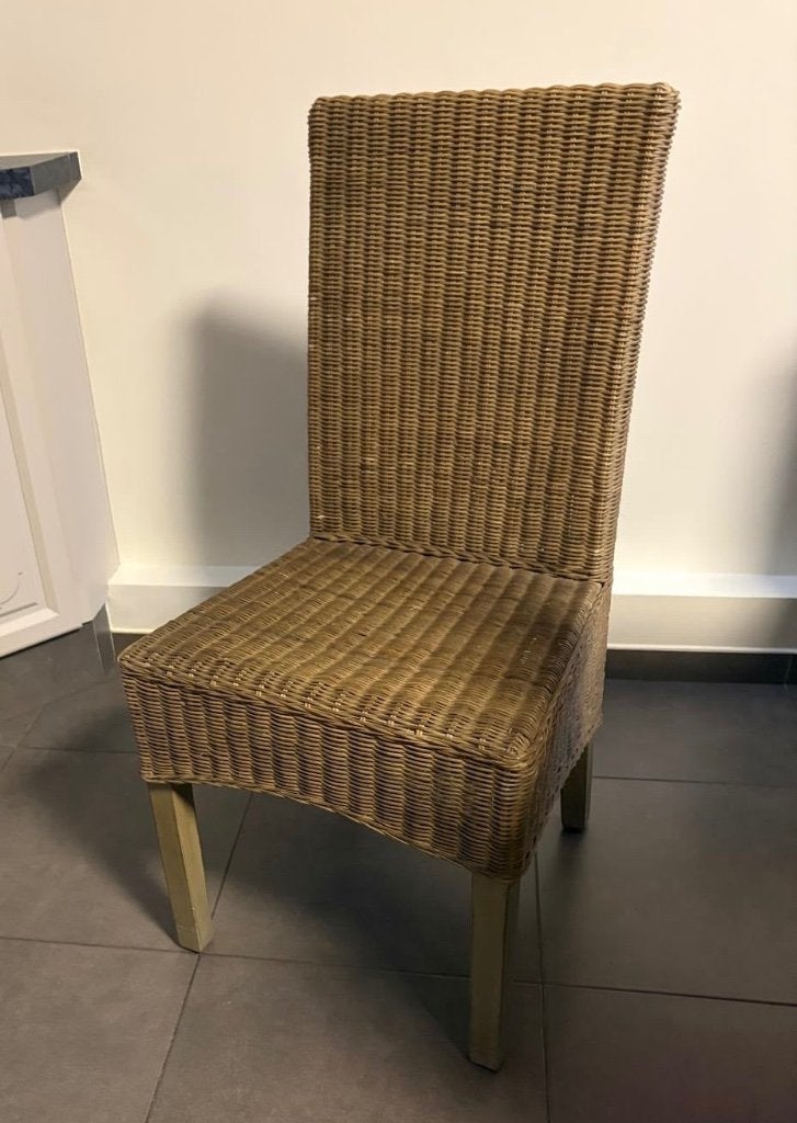 Rieten keukenstoelen, Ophalen, Gebruikt, Bruin, Hout