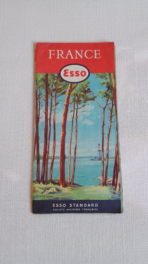 Ancienne carte routière ESSO 1957. France, Collections, Enlèvement