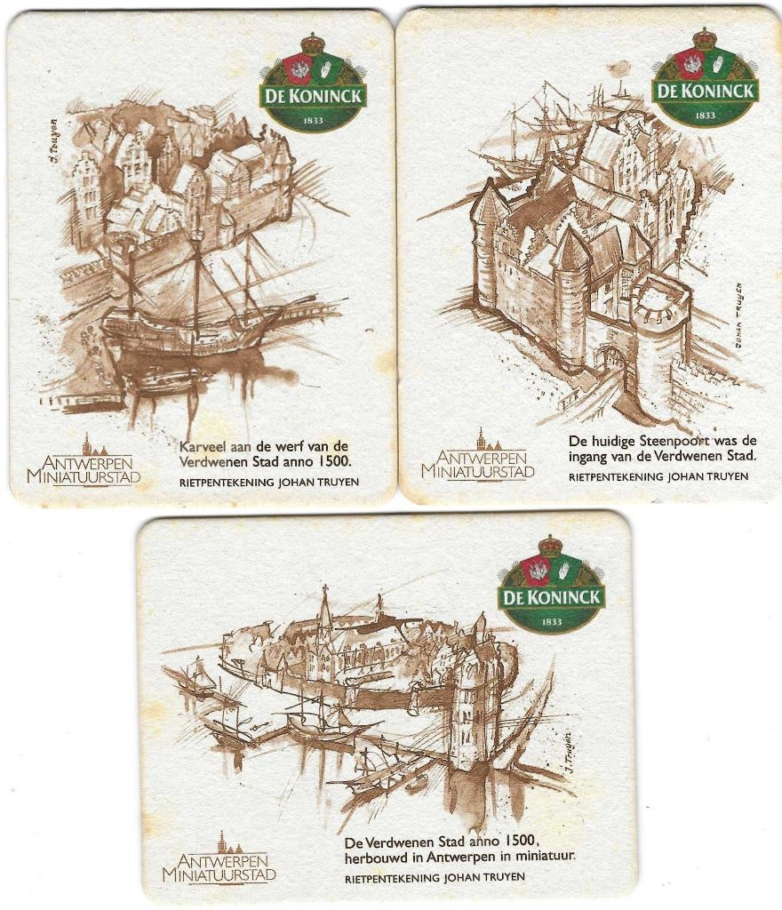 bierviltje 3st De Koninck antwerpen, Verzamelen, Biermerken, Verzenden, De Koninck