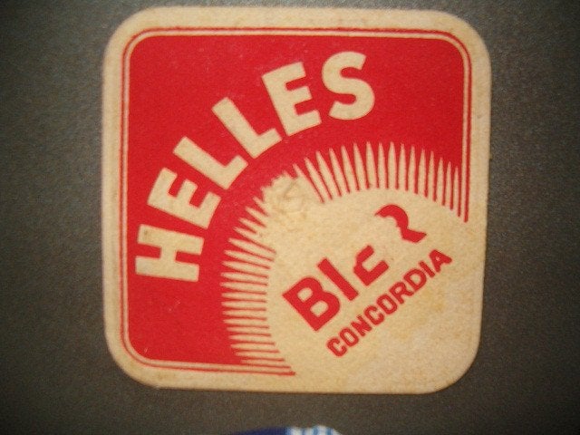 Tapis à bière Concordia  : 94 x 94 mm d'avant-guerre, Enlèvement ou Envoi, Utilisé, Sous-bock