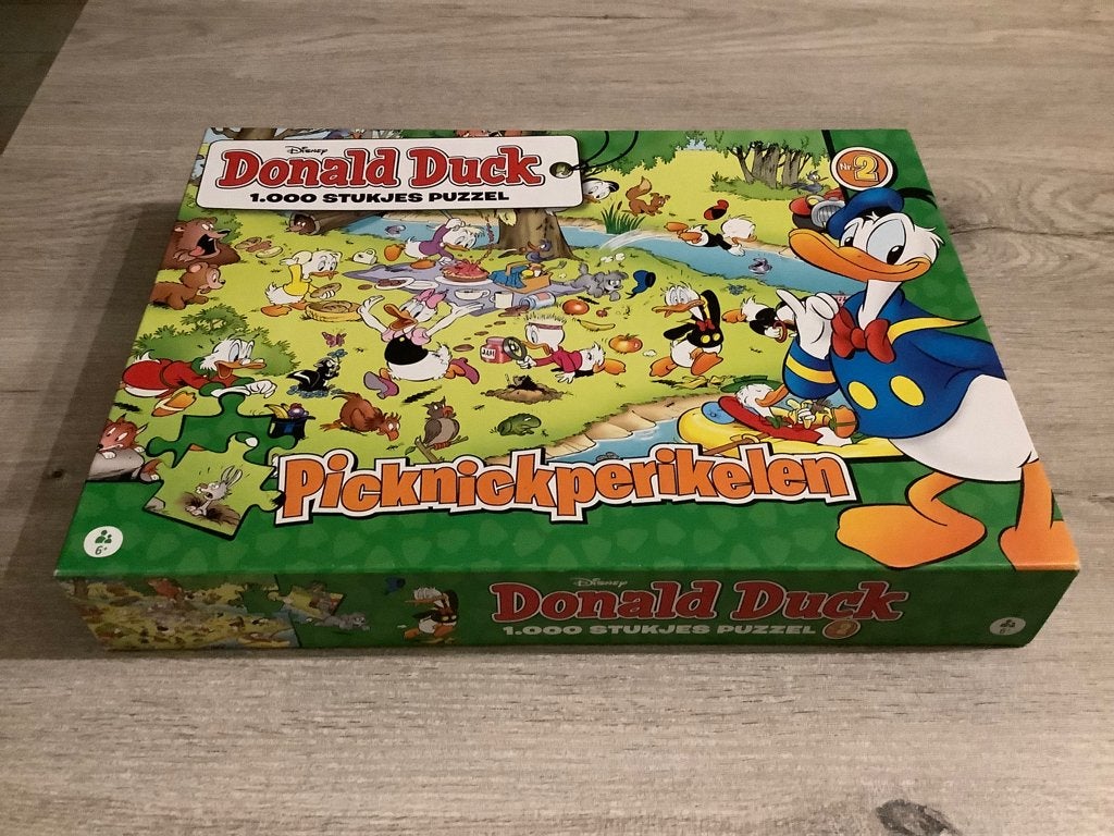 Puzzle Disney Donald Duck pour pique-nique (1000 pièces), Hobby & Loisirs créatifs, Enlèvement ou Envoi, 500 à 1500 pièces, Comme neuf