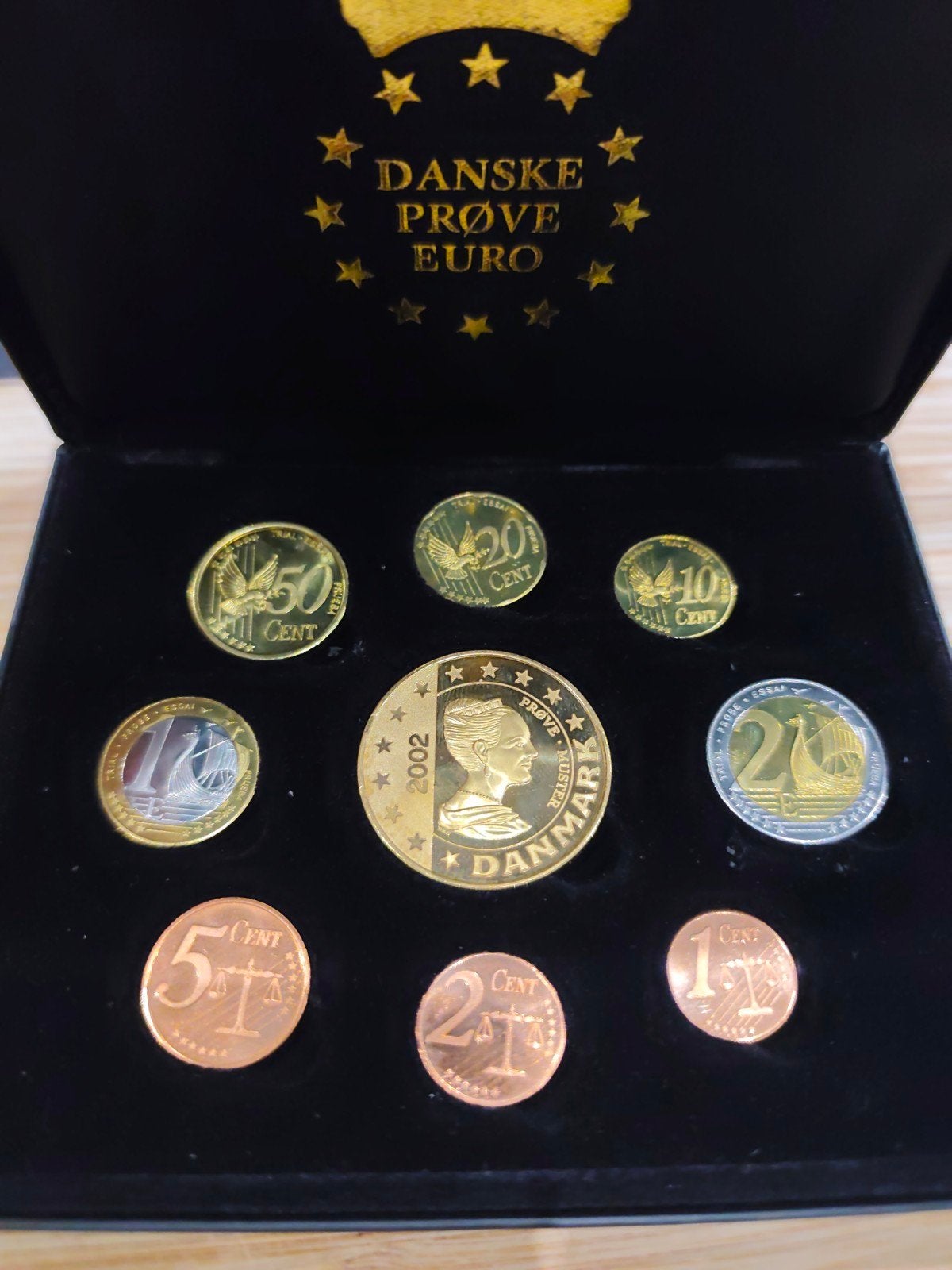 Testset Euro Denemarken 2002 - Koningin Margrethe II, Postzegels en Munten, Munten | Europa | Euromunten, Ophalen of Verzenden