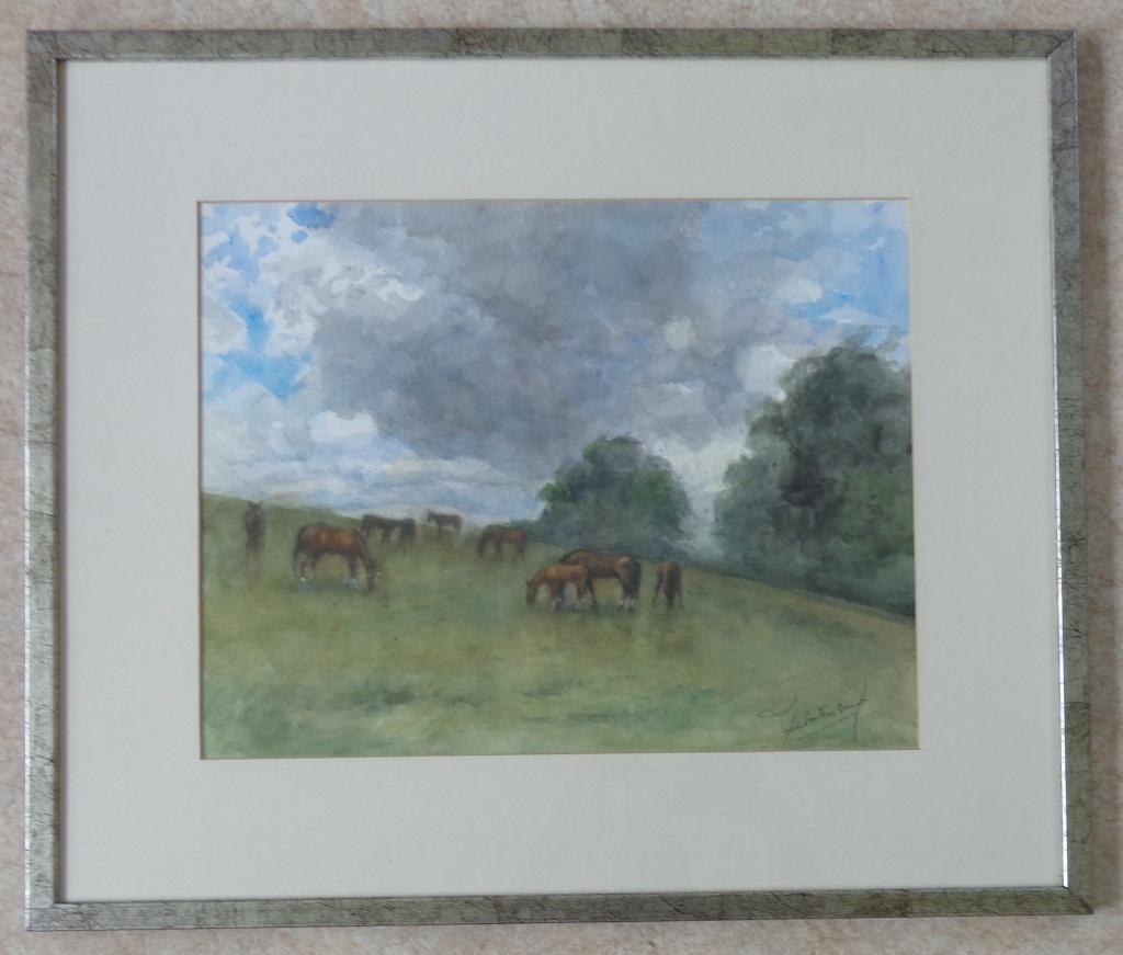 JEAN BATENBURG / PAARDEN WEIDE / ORIGINEEL / 58x68cm / KADER, Ophalen of Verzenden