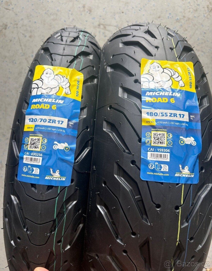 Michelin Road 6 120/70ZR17 180/55ZR17 Front Rear, Motos, Enlèvement