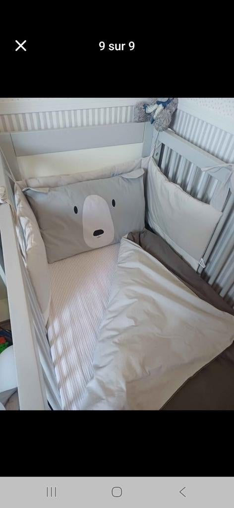 Grand lit cage bebe Noukies 140x0.70 .Matelas et plus, Enlèvement