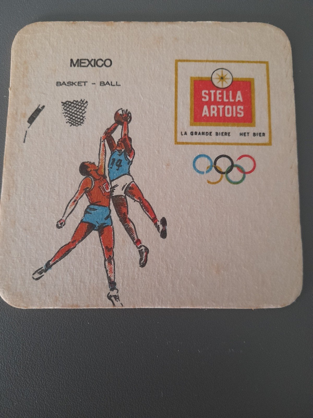 bierviltje Stella Artois Olympische spelen mexico1968, Ophalen of Verzenden, Stella Artois