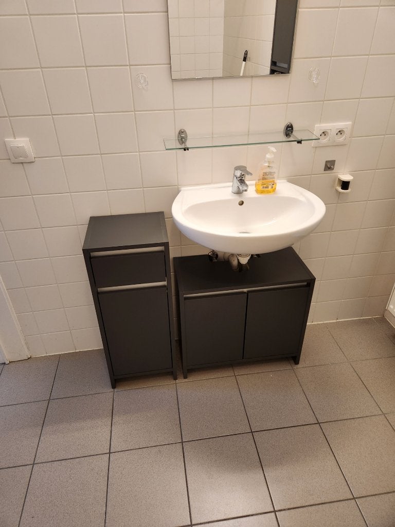 Moderne antraciet badkamerset – 3 kasten met opbergruimte, Huis en Inrichting, Ophalen, Gebruikt