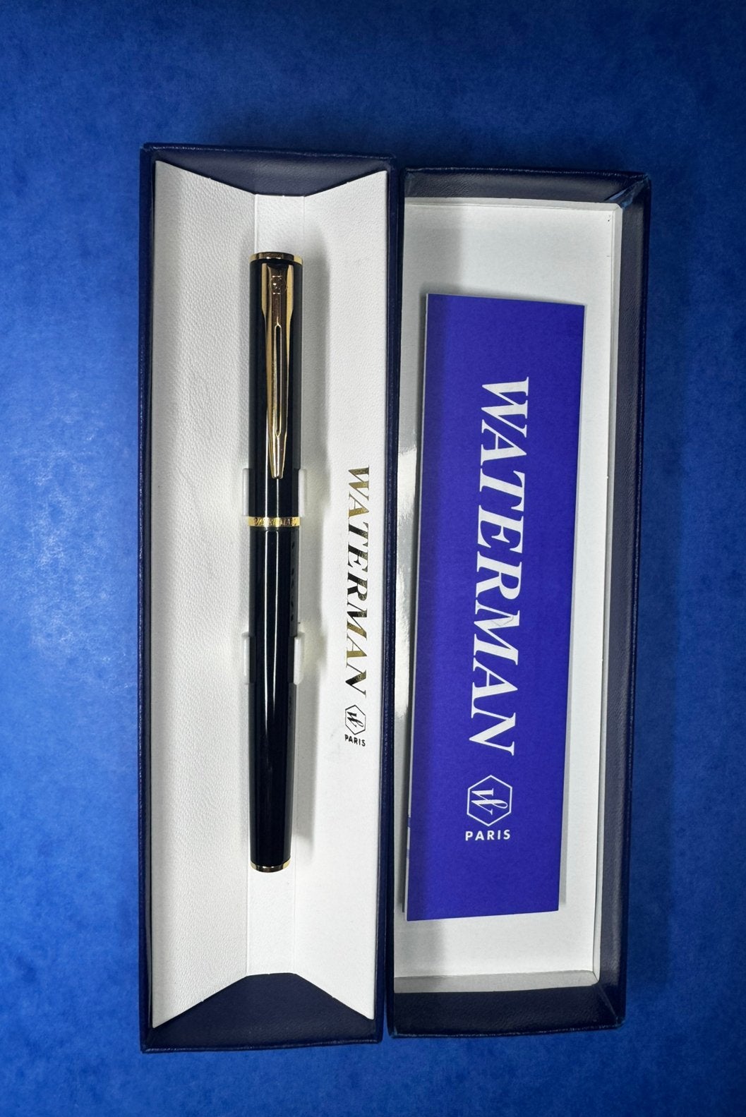 Stylo plume Waterman Paris noir/doré avec boîte d'origine, Collections, Enlèvement, Comme neuf, Stylo, Waterman