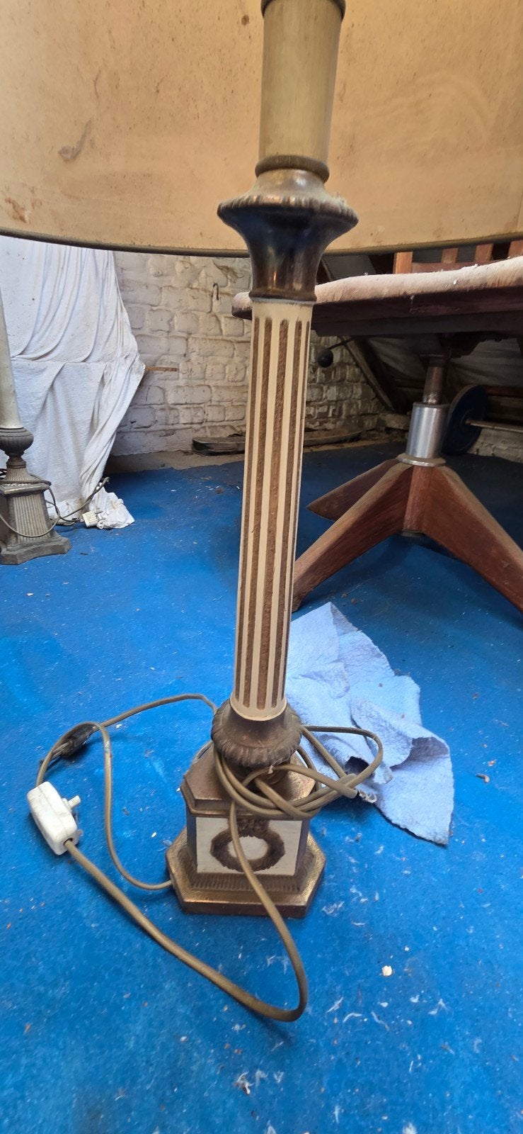 lot de 2 lampes anciennes en laiton, Enlèvement, Vintage