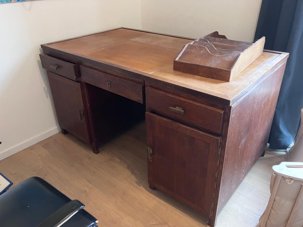 Houten bureau, Huis en Inrichting, Bureaus, Ophalen, Gebruikt, Hout, 152 cm