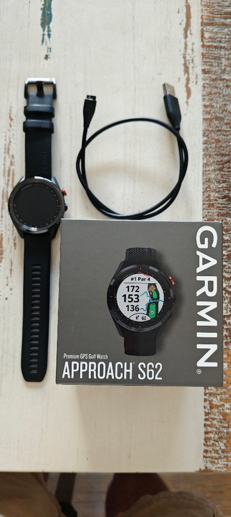 Montre GPS de golf Garmin Approach S62, noire, comme neuve, Garmin, Comme neuf, Enlèvement, Noir