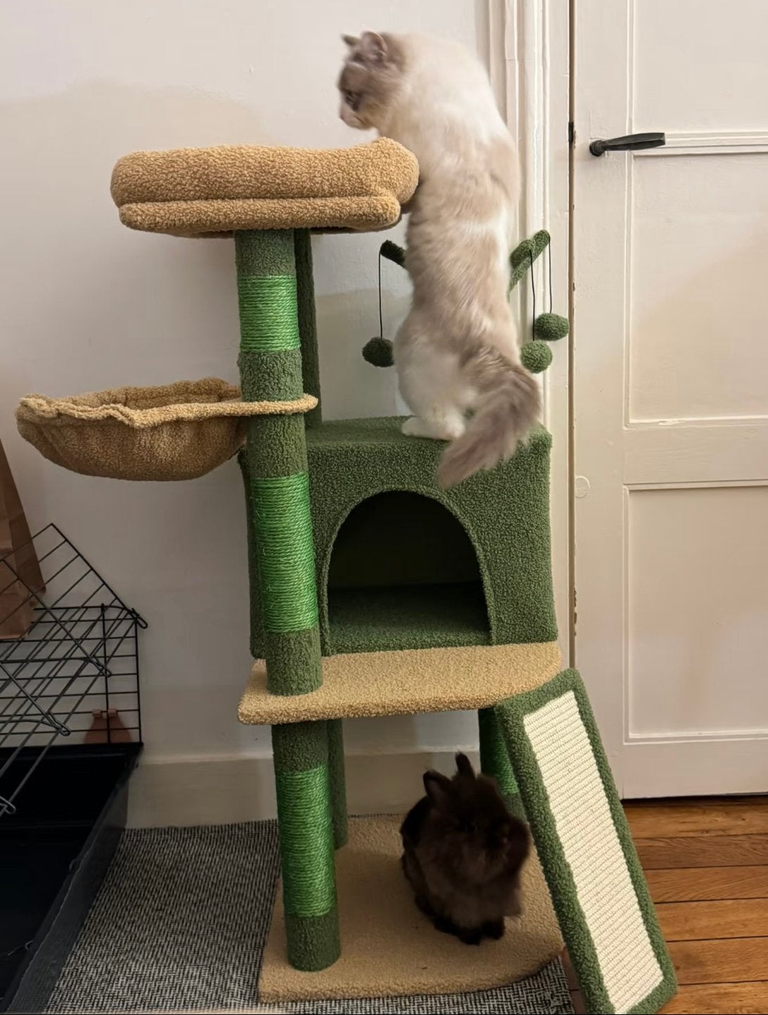 Nieuwe Krabpaal 105cm – Kattenboom met Huisje, Hangmat, Enlèvement ou Envoi, Griffoir