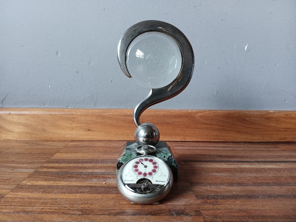 Antieke zakhorloge met standaard eind 19de eeuw, Antiek en Kunst, Ophalen of Verzenden