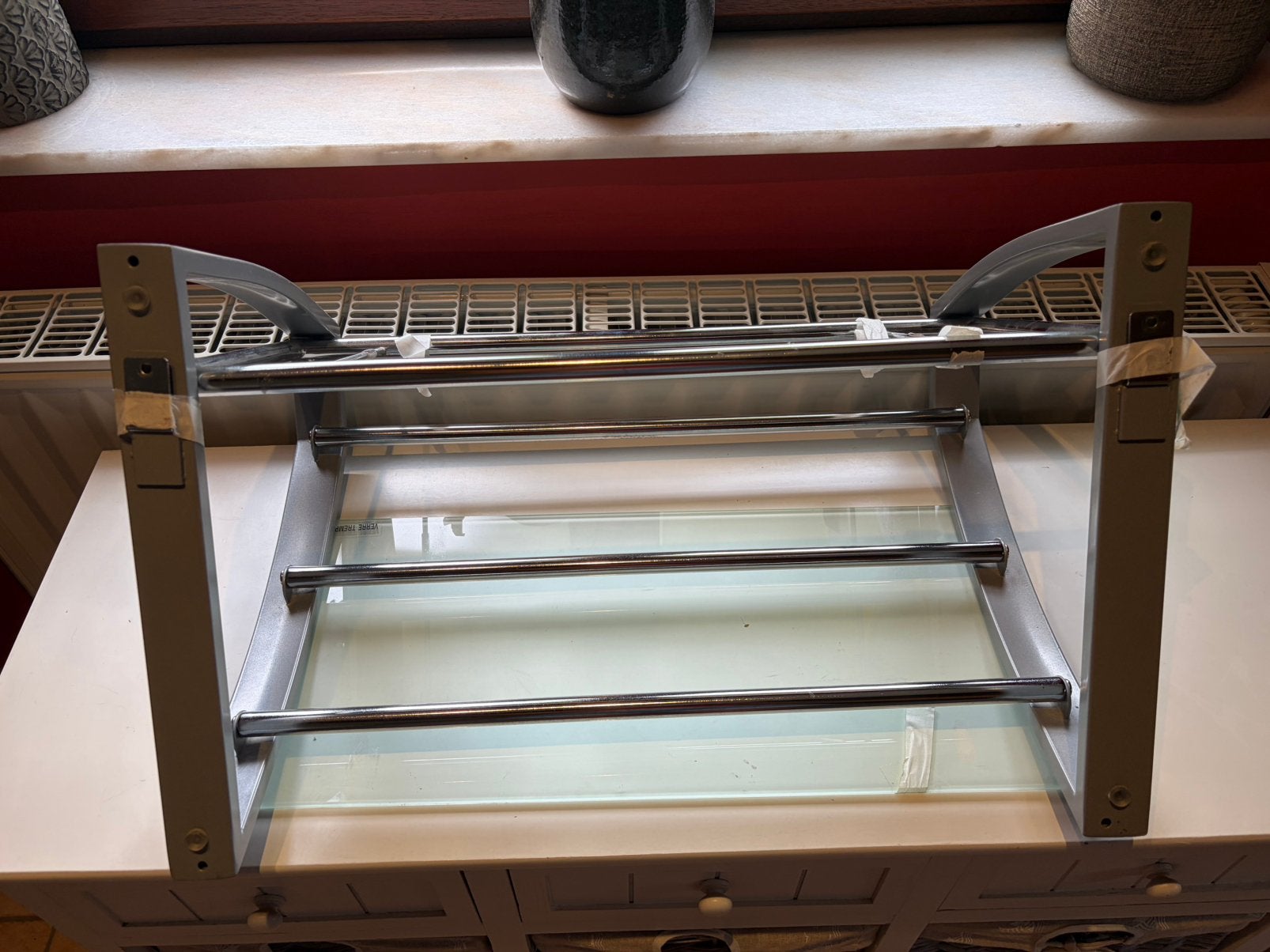 Étagère Allibert salle de bains avec tablette en verre, Enlèvement, Comme neuf