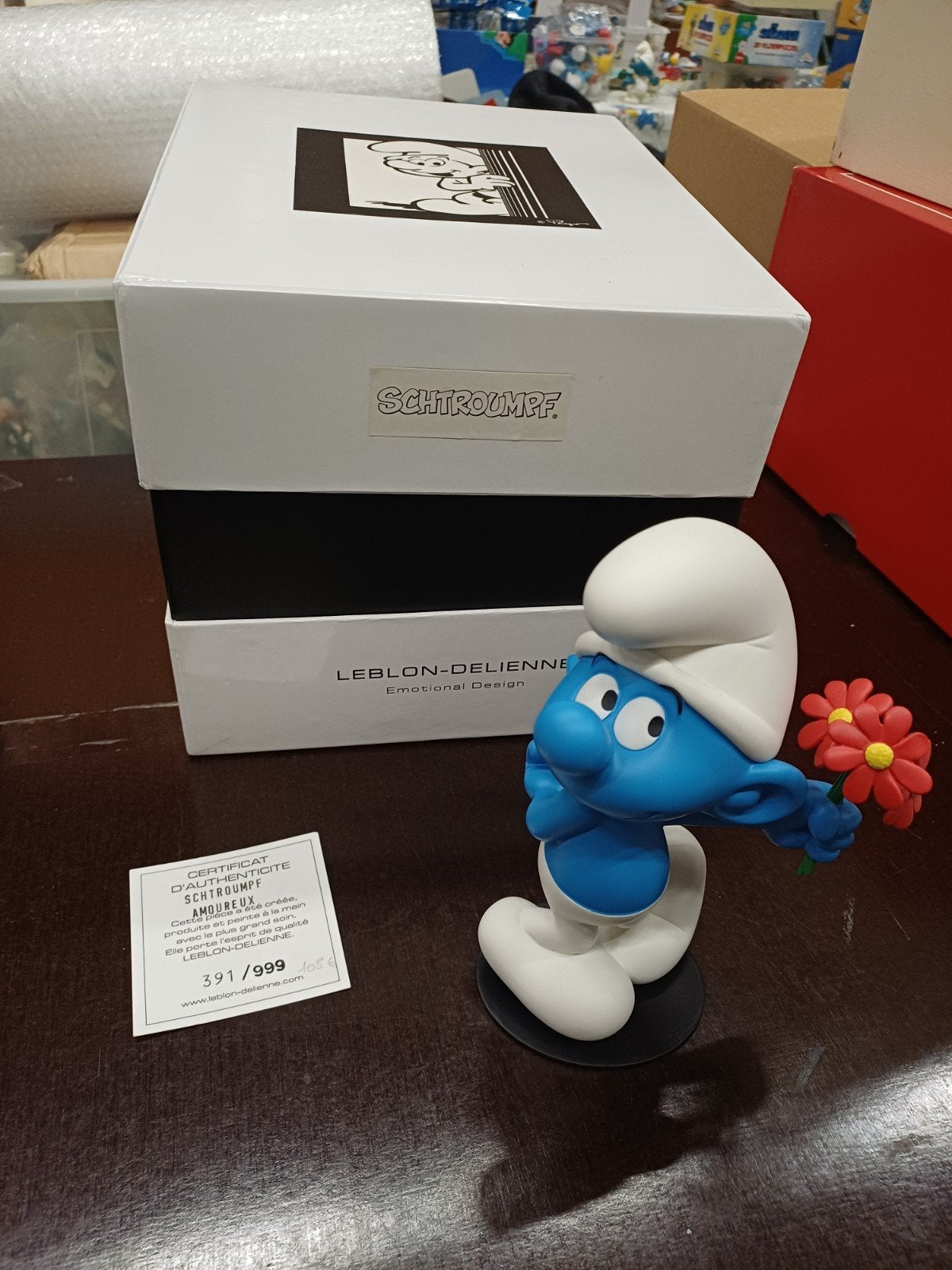 Leblon schtroumpf Amoureux, Enlèvement ou Envoi, Schtroumpfs, Comme neuf, Statue ou Figurine
