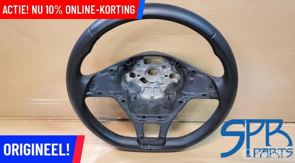Vw GOLF 7 VII LEDER STUUR KAAL LEDEREN STUURWIEL 5G0419091, Gebruikt, Volkswagen, Ophalen of Verzenden, Volkswagen